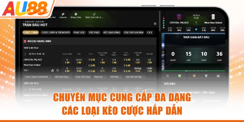 Chuyên mục cung cấp đa dạng các loại kèo cược hấp dẫn
