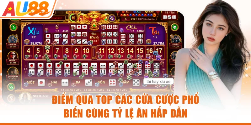 Điểm qua top các cửa cược phổ biến cùng tỷ lệ ăn hấp dẫn